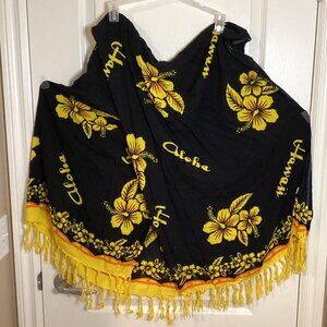 Women's Beach Swimsuit Cover Up Wrap Sarong With Tassels Fringe Vacation